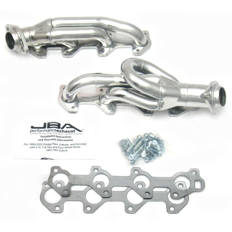 JBA 1949s-2js | 04-07 Doge Dakota 4.7L PowerTech 1-1/2in Primary Silver Ctd Cat4Ward Header; 2004-2007