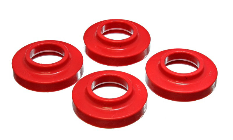 Energy Suspension 2.6103r | 97-06 Jeep Wrangler TJ / 84-01 Cherokee Red Front or Rear Coil Lift Isolator Set; 1997-2006