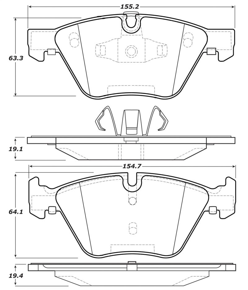 Stoptech 308.10611 | StopTech Street Brake Pads BMW 130i, Front; 2006-2010