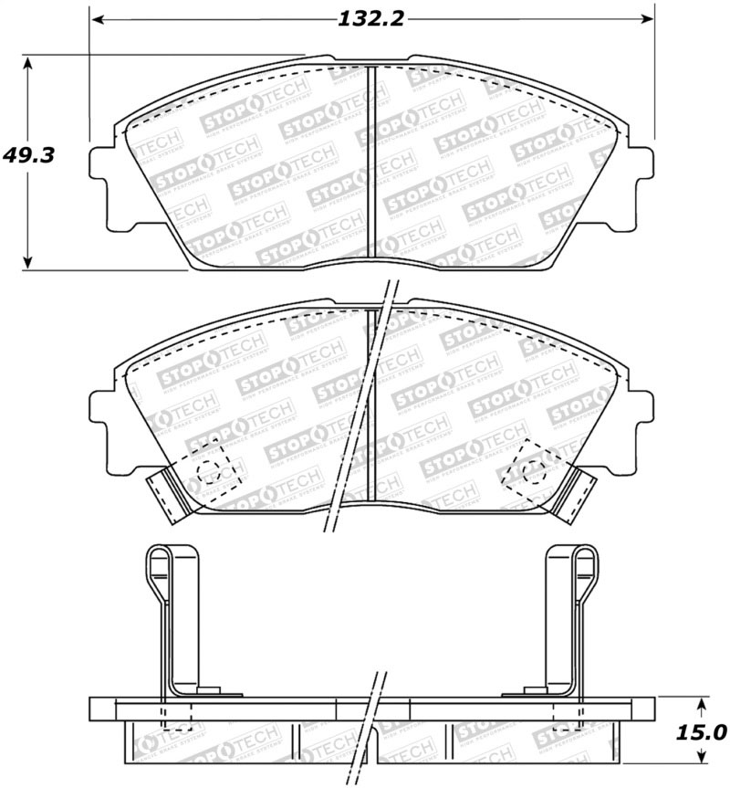 Stoptech 308.03730 | StopTech Street Brake Pads Honda CRX, Front; 1990-1991