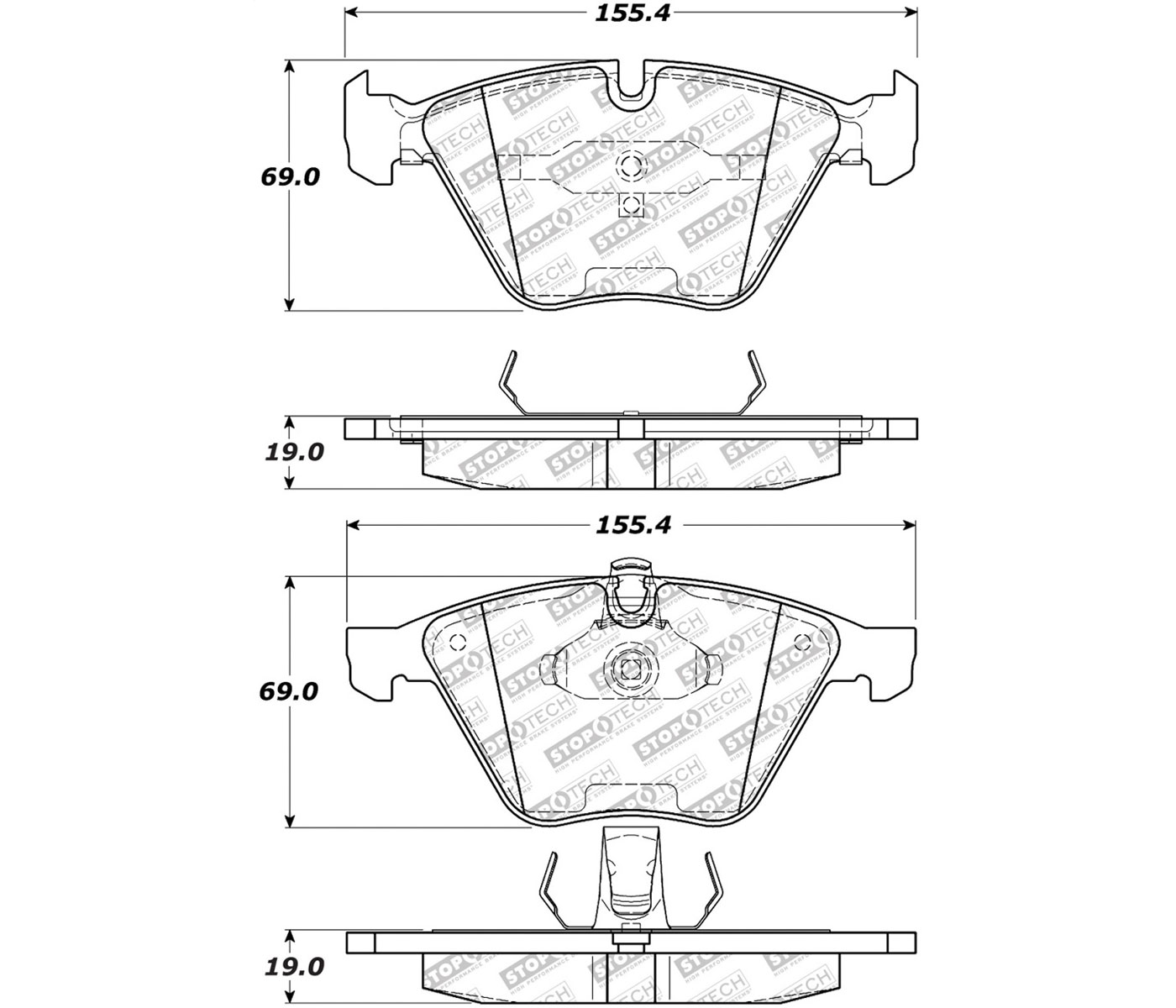 Stoptech 305.09180 | StopTech Street Select Brake Pads BMW 650i, Front; 2006-2010