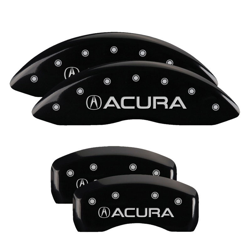 MGP 39011SACUBK | 4 Caliper Covers Engraved Front & Rear Acura Black finish silver ch; 2007-2013