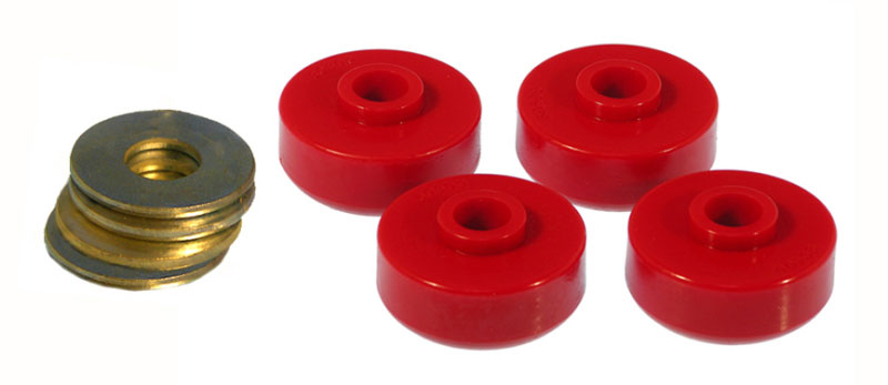 Prothane 7-1020 | 84-96 Chevy Corvette Rear Spring Cushions - Red; 1984-1996