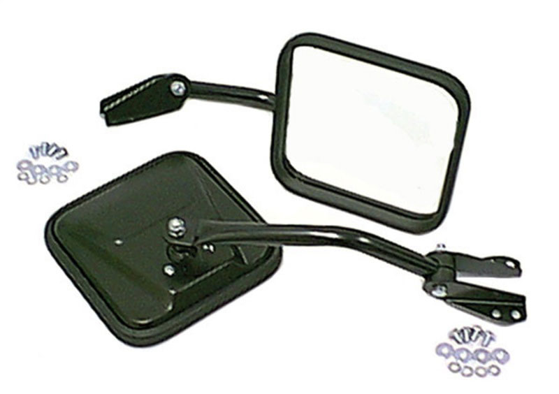 Omix 11001.02 | Side Mirror Kit Black- 55-86 Jeep CJ Models; 1955-1986