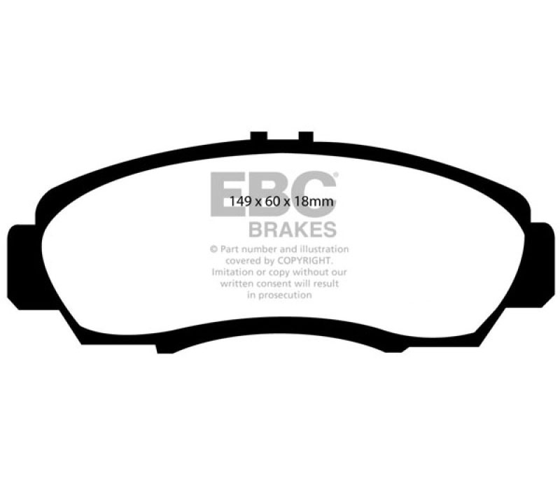 EBC dp41610r | 01-03 Acura CL 3.2 Yellowstuff Front Brake Pads; 2001-2003