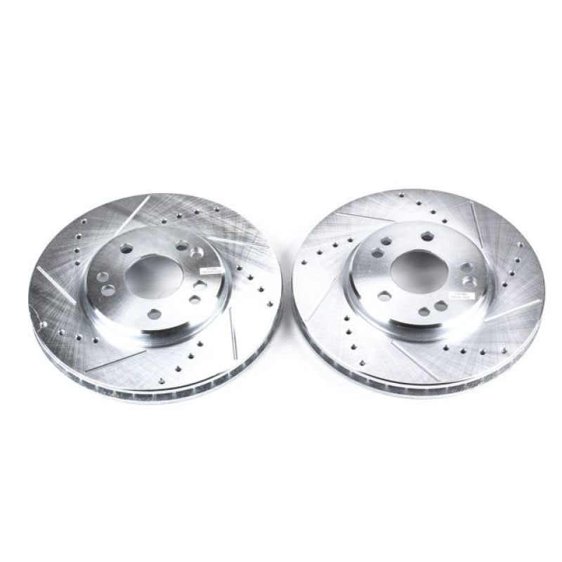 PowerStop ebr418xpr | Power Stop 90-93 Mercedes-Benz 300SL Front Evolution Drilled & Slotted Rotors - Pair; 1990-1993