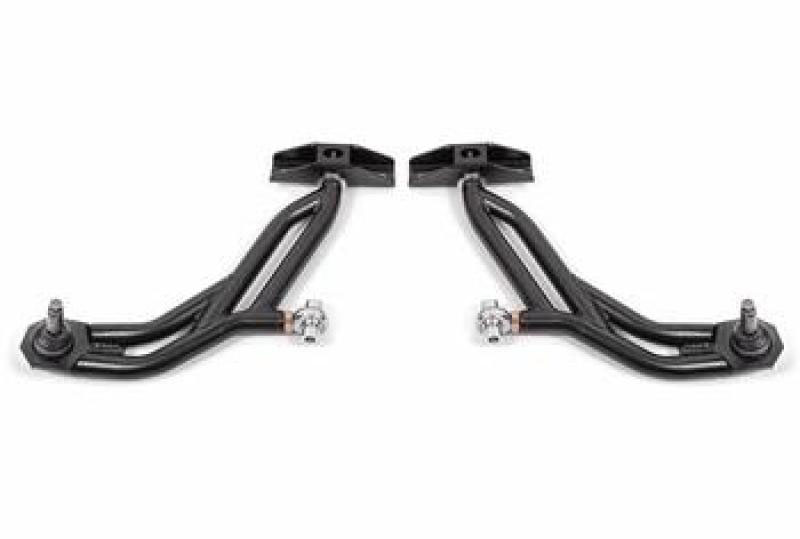 BMR Suspension aa757h | BMR 10-14 Ford Mustang Adj. Lower A-Arms w/ Delrin/Rod End / 19mm Tall Ball Joint - Black Hammertone; 2010-2014