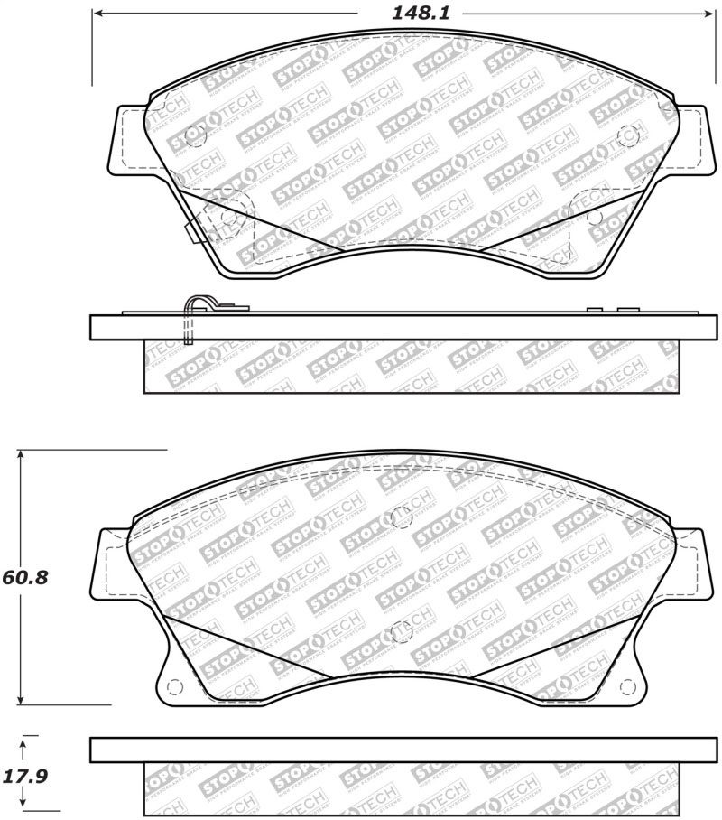 Stoptech 305.15220 | StopTech Street Select Brake Pads Chevrolet Cruze Limited, Front; 2016-2016