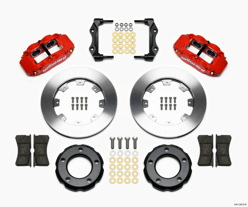 Wilwood 140-12613-r | Narrow Superlite 4R Front Kit 12.19in Drilled Red 82-86 Jeep CJ; 1982-1986