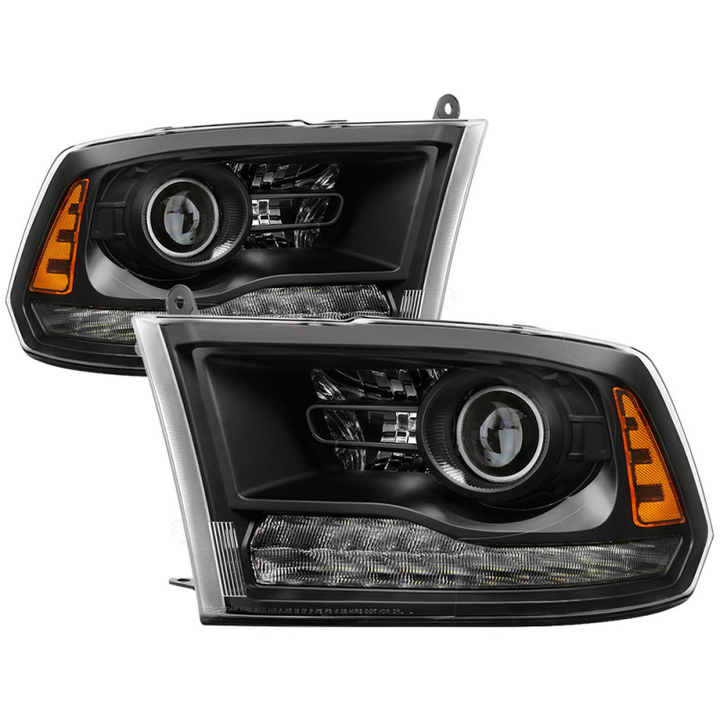 SPYDER 9040238 | xTune Dodge Ram 13-17 ( w/ Factory Projector LED) Projector Headlight - Black HD-JH-DR13-P-BK; 2013-2017