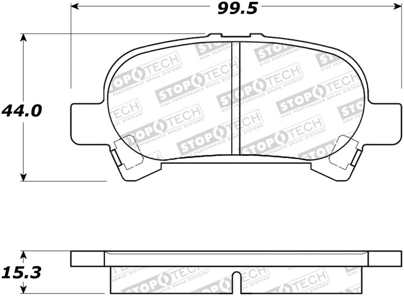 Stoptech 308.08281 | StopTech Street Brake Pads Toyota Solara, Rear; 2000-2003