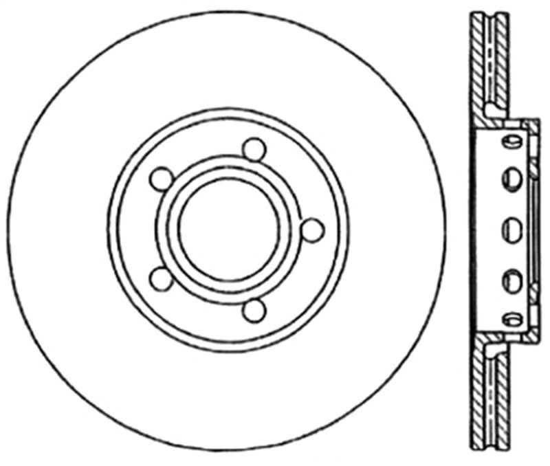 Stoptech 127.33039R | StopTech Audi A4 Sport Drilled/Slotted Rotor, Front Right; 1996-2008