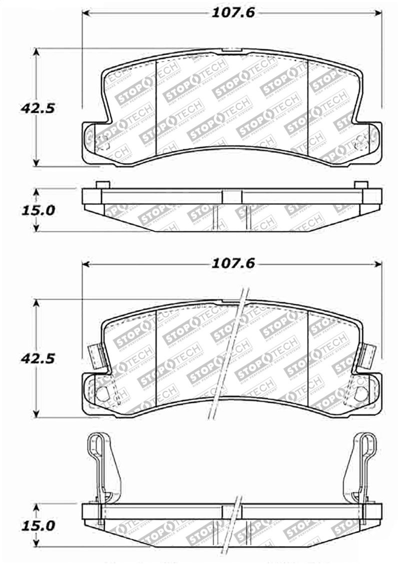 Stoptech 305.03250 | StopTech Street Select Brake Pads Toyota Celica GTS, Rear; 1986-1993