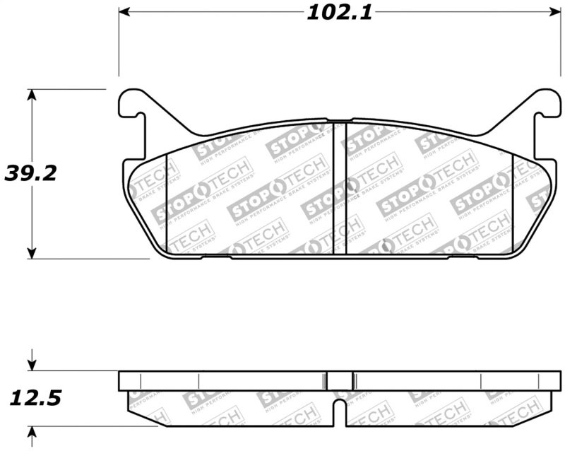 Stoptech 308.04580 | StopTech Street Brake Pads Mazda Protege Front Caliper Cast# 22-14, Rear; 1990-1994