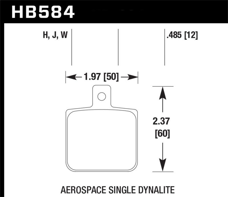 Hawk Performance hb584b485 | Hawk Aerospace Single Dynalite HPS 5.0 Street Brake Pads