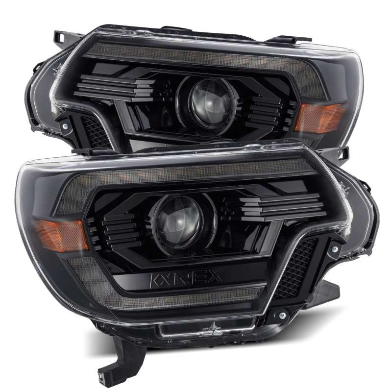 AlphaRex 880748 | 12-15 Toyota Tacoma PRO-Series Projector Headlights Plank Style Alpha Black w/DRL; 2012-2015