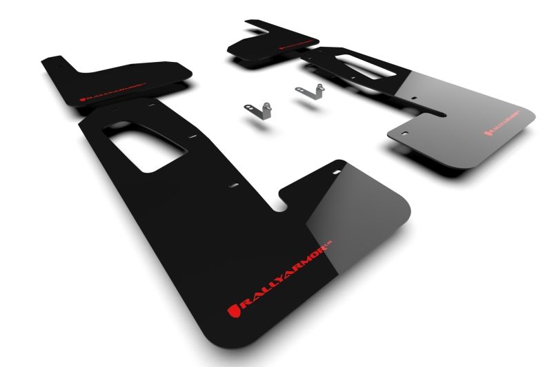 Rally Armor mf18urblkrd | 2022 Rivian R1T Black UR Mud Flap w/ Red Logo