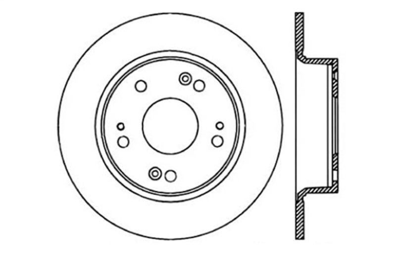 Stoptech 128.40055L | StopTech Acura TSX Sport Cryo Cross Drilled Rotor, Rear Left; 2004-2008