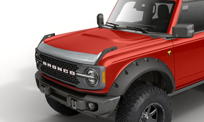 AVS 622183 | 21-23 Ford Bronco(Excl Raptor) Aeroskin Low Profile Acrylic Hood Shield - Chrome; 2021-2024