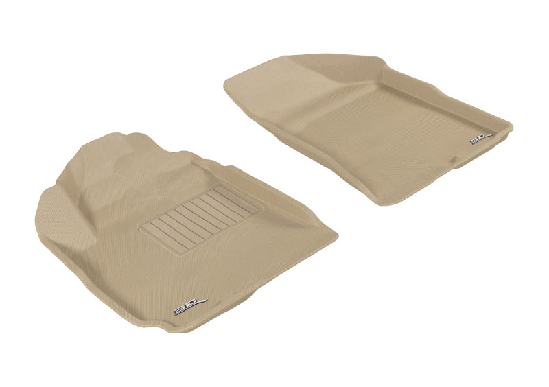 3D Maxpider l1hy04011502 | 3D MAXpider 2010-2012 Hyundai Santa Fe Kagu 1st Row Floormat - Tan; 2010-2012