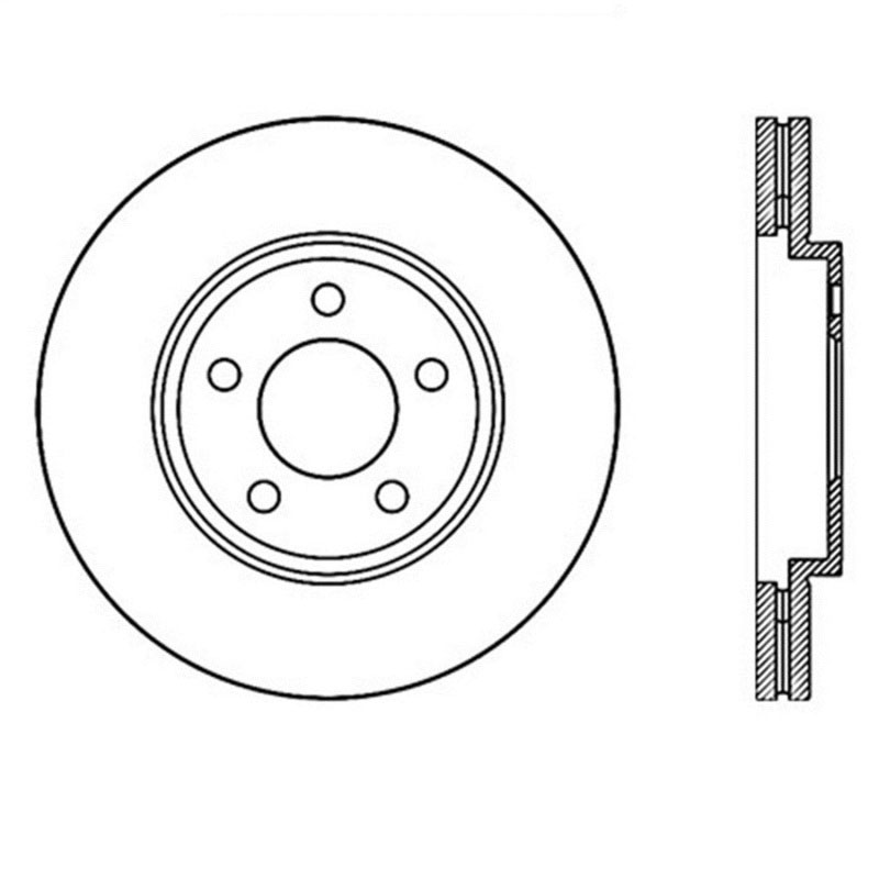 Stoptech 127.61072R | StopTech Mercury Grand Marquis Sport Drilled/Slotted Rotor, Front Right; 2003-2011