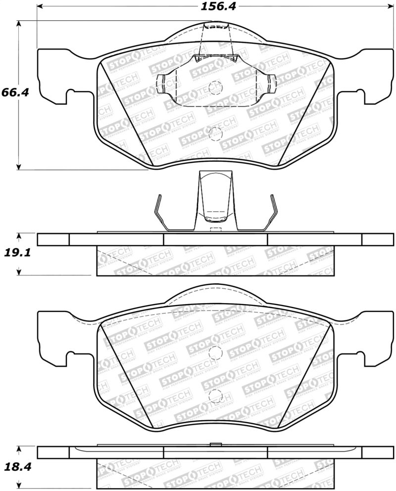 Stoptech 308.08430 | StopTech Street Brake Pads Ford Escape, Front; 2001-2007