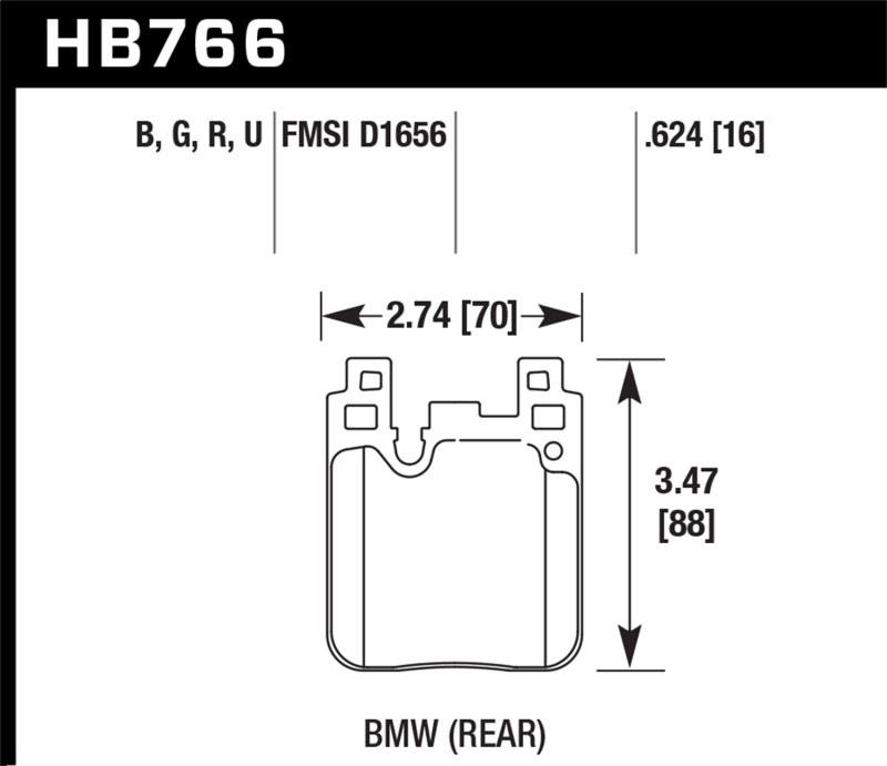 Hawk Performance HB766Z.624 | Hawk 14-20 BMW 2-Series / 12-18 BMW 3-Series Performance Ceramic Street Rear Brake Pads; 2014-2020