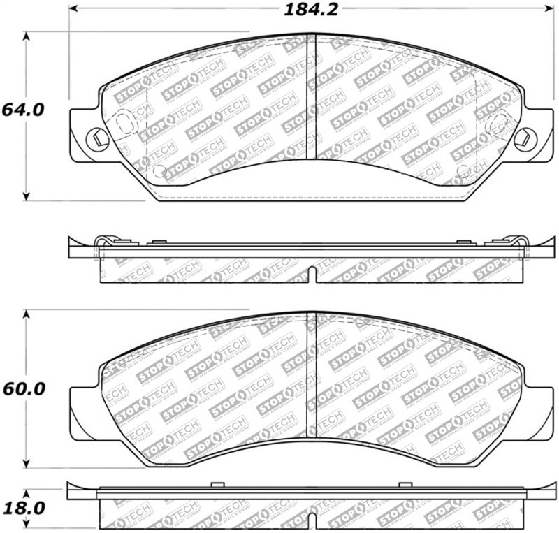 Stoptech 305.10920 | StopTech Street Select Brake Pads GMC Yukon Front Bracket Cast# 285C/286C, Front; 2007-2008