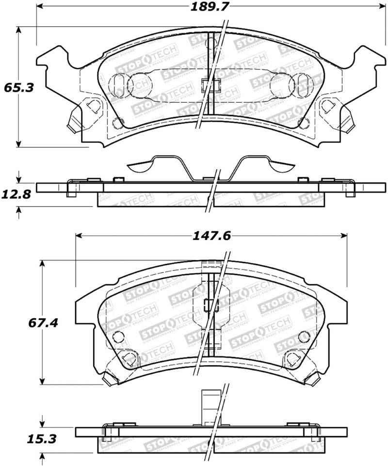 Stoptech 308.05060 | StopTech Street Brake Pads Pontiac Grand Am, Front; 1991-1998