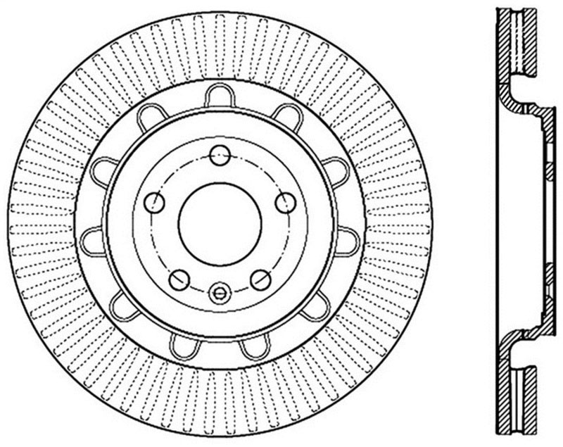 Stoptech 127.65136R | StopTech Ford Explorer Sport Drilled/Slotted Rotor, Front Right; 2013-2017