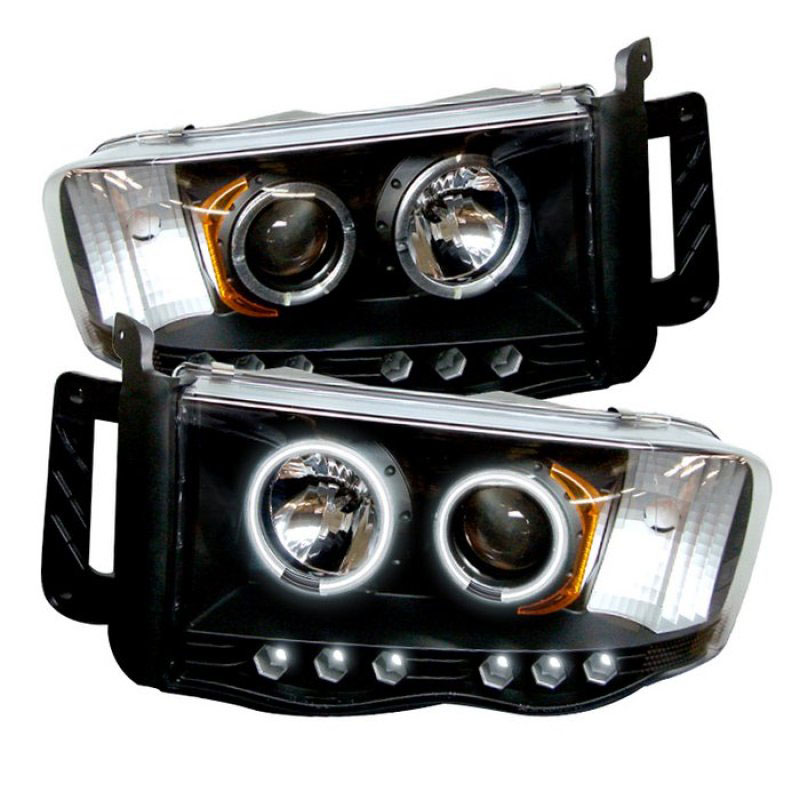 SPYDER 5009951 | Spyder Dodge Ram 1500 CCFL LED ( Replaceable LEDs ) Projector Headlights - Black - (PRO-YD-DR02-CCFL-BK); 2002-2005