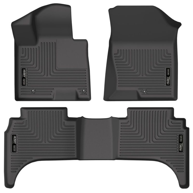 Husky Liners 95531 | 2022 Hyundai Santa Cruz WeatherBeater Front & 2nd Seat Floor Liners - Black; 2022-2022