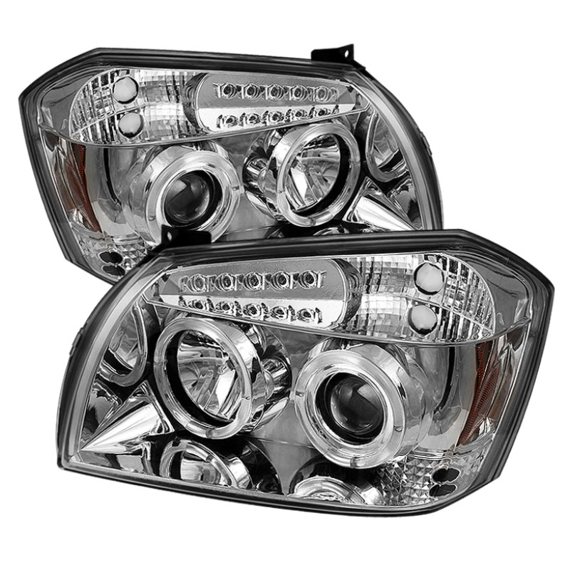 SPYDER 5009883 | Spyder Dodge Magnum Halo LED ( Replaceable LEDs ) Projector Headlights - Chrome - (PRO-YD-DMAG05-LED-C); 2005-2007