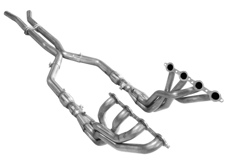 American Racing Headers CAV8-10200300FSWC | Camaro V8 LS3/L99 Full System With Cats: 2in x 3in Header, 3in X-Pipe, Connection Pipes With Cats, Mufflers With Tips; 2012-2015