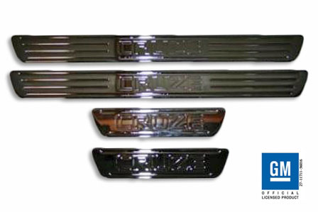 American Brother Designs ABD-1002C | ABD + Chevy Cruze Billet Logo Door Sill Set - Chrome (4-Piece set); 2011-2012