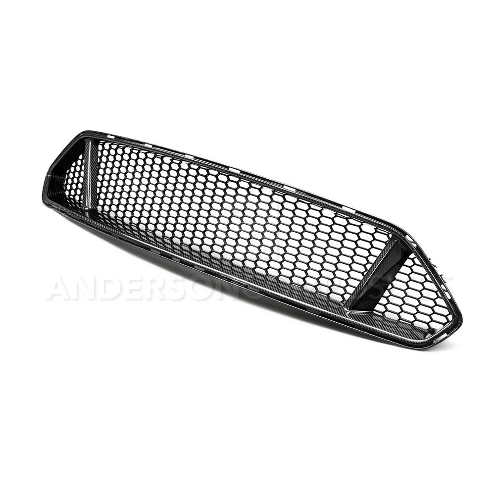 Anderson Composites AC-FG18FDMU-GT | Mustang Type-GT Carbon Fiber Upper Grille; 2018-2022