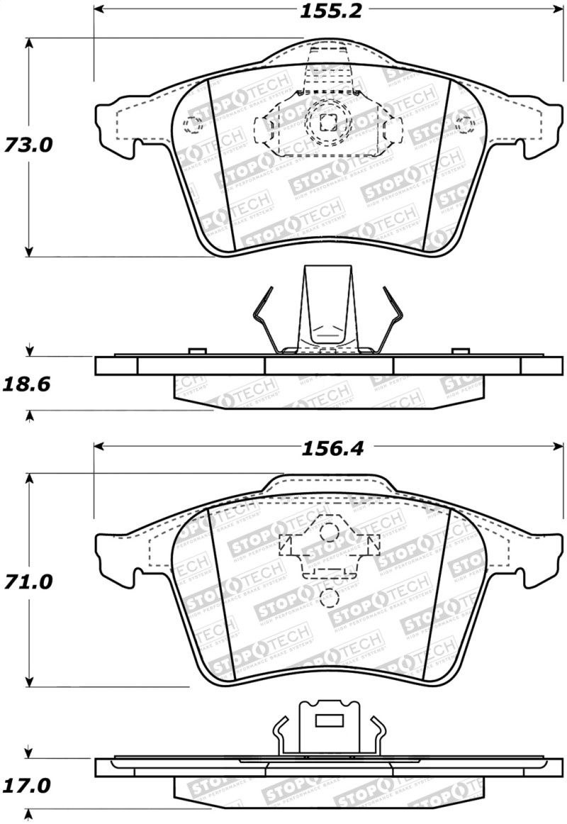 Stoptech 308.09790 | StopTech Street Brake Pads Volvo XC90 316mm Front Disc, Front; 2003-2014