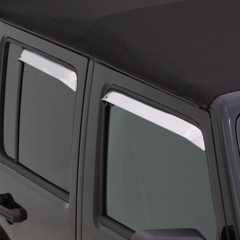 AVS 14610 | 84-91 Jeep Grand Wagoneer Ventshade Front & Rear Window Deflectors 4pc - Stainless; 1984-1991