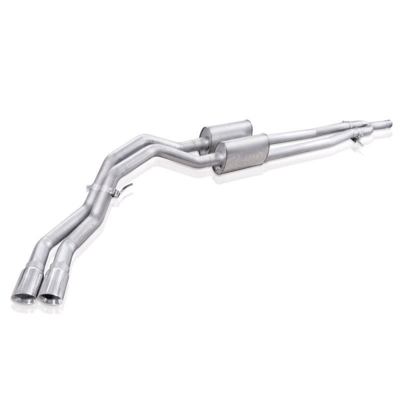 Stainless Works CT14CBY | GMC Sierra Exhaust System with Y-pipe Exits Behind Passenger Rear Tire; 2007-2018