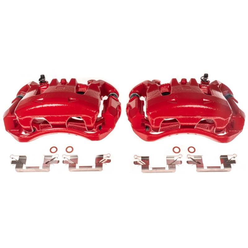 PowerStop s6864 | Power Stop 11-13 Nissan Leaf Front Red Calipers w/Brackets - Pair; 2011-2013