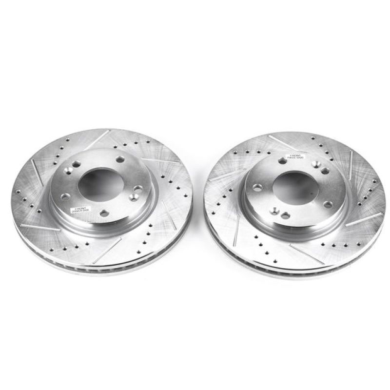 PowerStop jbr949xpr | Power Stop 01-05 Hyundai Santa Fe Front Evolution Drilled & Slotted Rotors - Pair; 2001-2005