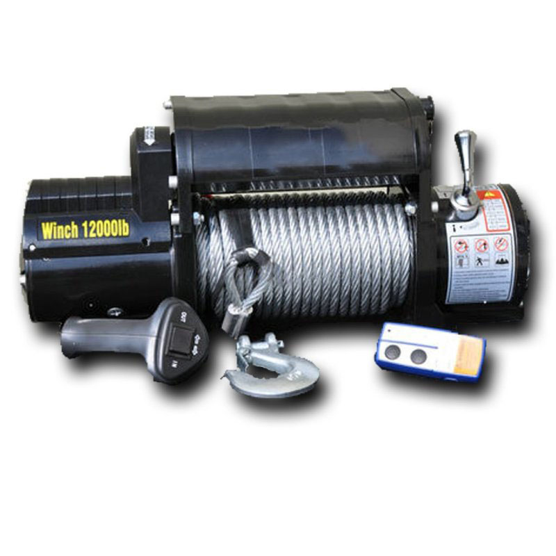 DV8 Offroad wb12sc | 12000 LB Winch w/ Steel Cable & Wireless Remote - Black