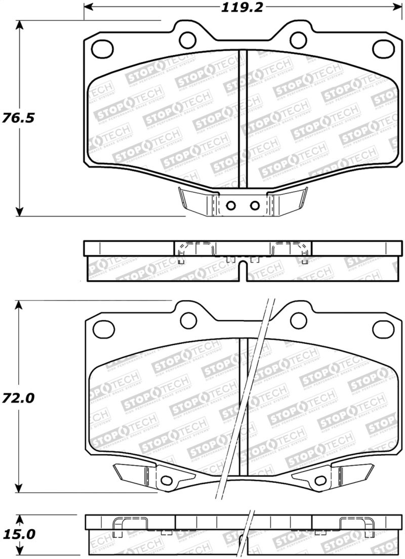 Stoptech 308.06110 | StopTech Street Brake Pads Toyota T100, Front; 1993-1998