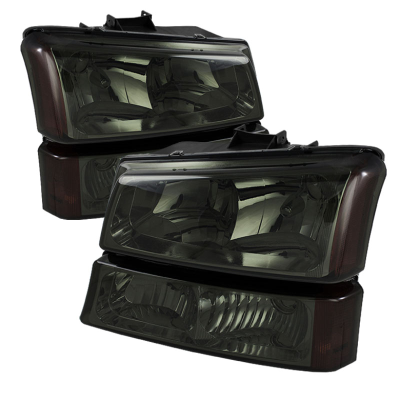 SPYDER 5064523 | Xtune Chevy Silverado 2500HD 03-06 Crystal Headlights w/ Amber Lights Smoke HD-JH-CSIL03-AM-SM-SET; 2003-2006