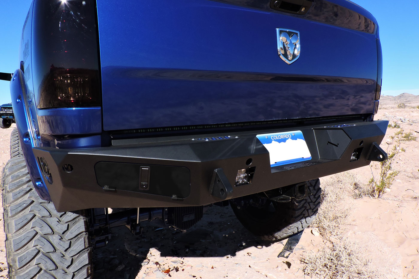 Addictive Desert Designs R517301280103 | Dodge RAM 2500 HoneyBadger Rear Bumper w/ Backup Sensor Cutout; 2010-2018