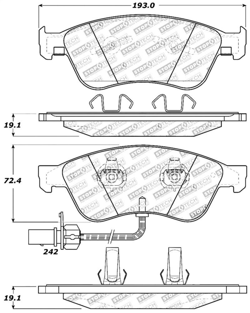 Stoptech 309.10240 | StopTech Sport Brake Pads Audi S6, Front; 2007-2011