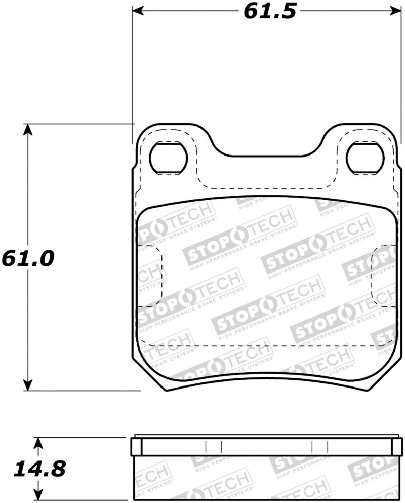 Stoptech 308.07090 | StopTech Street Brake Pads Chevrolet Astra 256mm Front Disc, Rear; 2000-2008