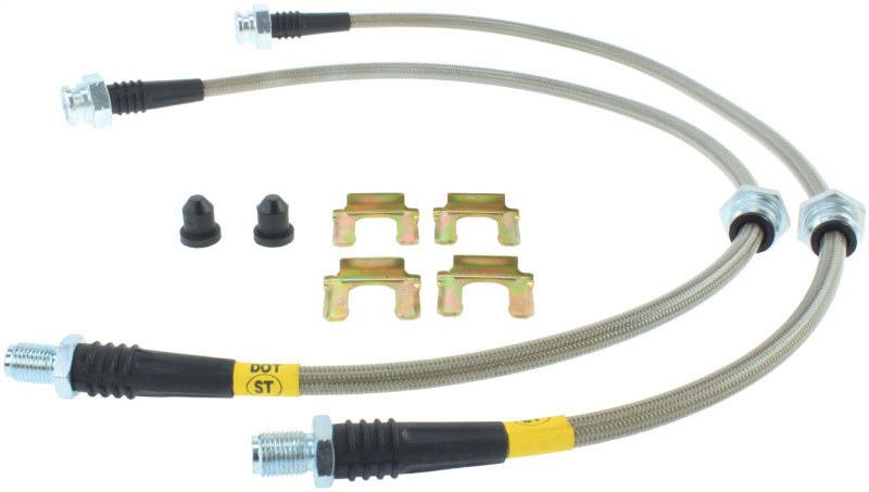 Stoptech 95042013 | StopTech 89-98 Nissan 240SX (5 Lug w/ 300ZX Upgrade) Front Stainless Steel Brake Lines; 1989-1998