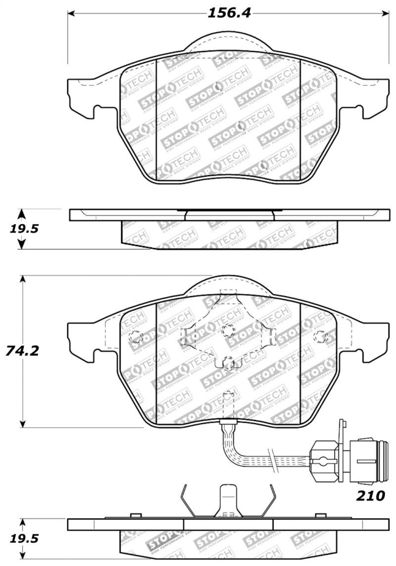 Stoptech 309.05550 | StopTech Sport Brake Pads Audi 100 Quattro, Front; 1992-1994