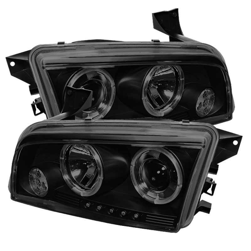 SPYDER 5078353 | Spyder Dodge Charger Projector Headlights - Halogen Model Only - LED Halo - LED Black Smoke - (PRO-YD-DCH05-LED-BSM); 2006-2010